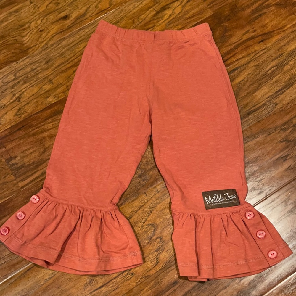 Ruffle bottom cotton pants